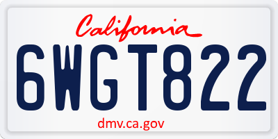 CA license plate 6WGT822