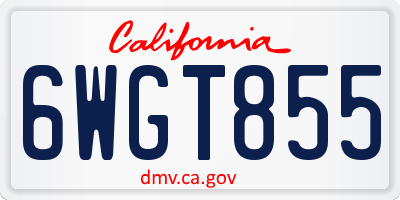 CA license plate 6WGT855