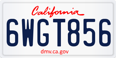 CA license plate 6WGT856