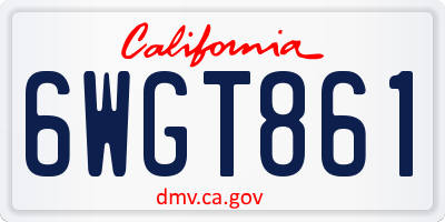 CA license plate 6WGT861