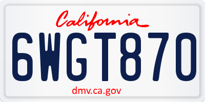 CA license plate 6WGT870