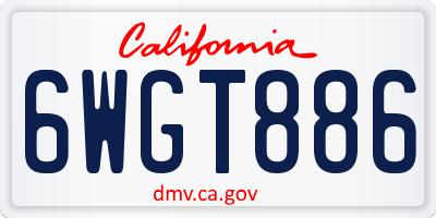 CA license plate 6WGT886