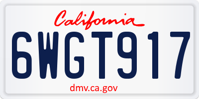 CA license plate 6WGT917