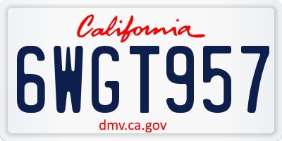 CA license plate 6WGT957