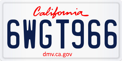 CA license plate 6WGT966