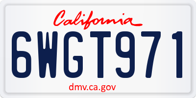CA license plate 6WGT971