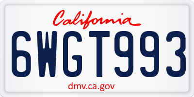 CA license plate 6WGT993