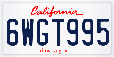 CA license plate 6WGT995