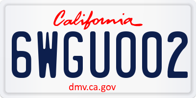 CA license plate 6WGU002