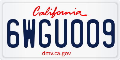 CA license plate 6WGU009
