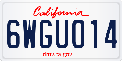 CA license plate 6WGU014