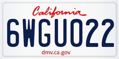 CA license plate 6WGU022
