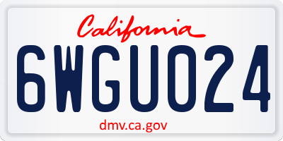 CA license plate 6WGU024