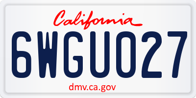 CA license plate 6WGU027
