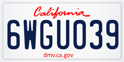 CA license plate 6WGU039