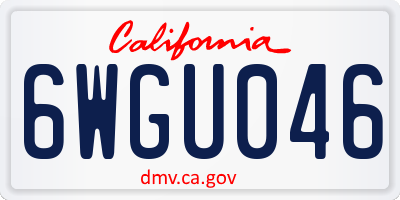 CA license plate 6WGU046