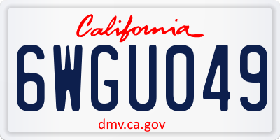 CA license plate 6WGU049