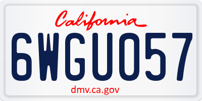 CA license plate 6WGU057