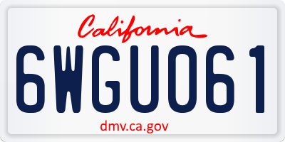 CA license plate 6WGU061