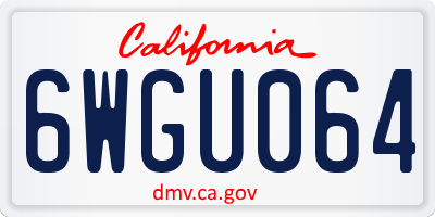 CA license plate 6WGU064