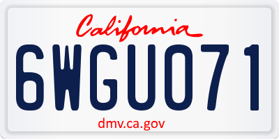 CA license plate 6WGU071