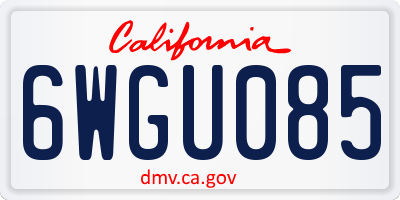 CA license plate 6WGU085