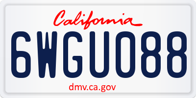 CA license plate 6WGU088