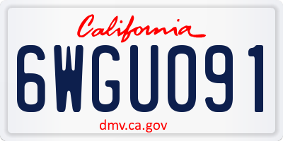 CA license plate 6WGU091