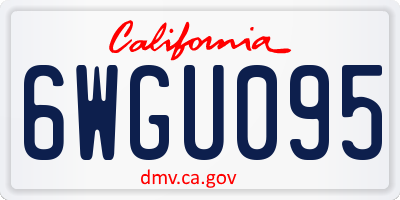 CA license plate 6WGU095