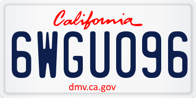 CA license plate 6WGU096