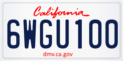 CA license plate 6WGU100