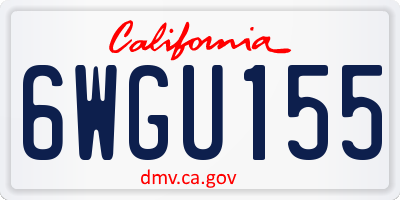 CA license plate 6WGU155