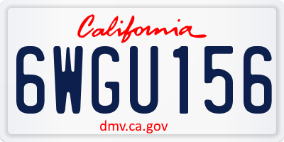 CA license plate 6WGU156