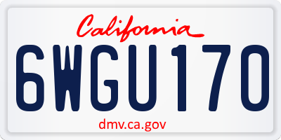 CA license plate 6WGU170
