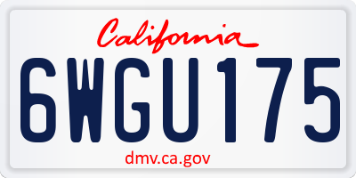 CA license plate 6WGU175