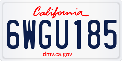CA license plate 6WGU185