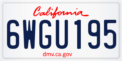 CA license plate 6WGU195