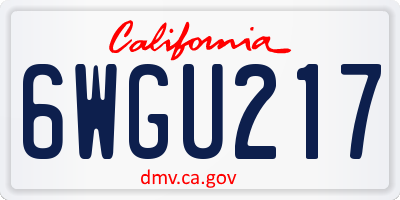 CA license plate 6WGU217