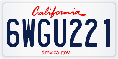 CA license plate 6WGU221