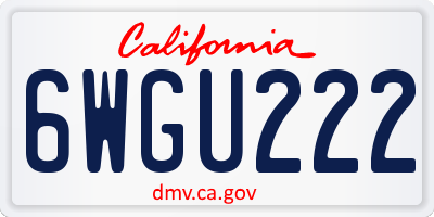 CA license plate 6WGU222
