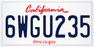 CA license plate 6WGU235