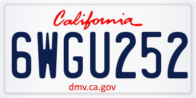 CA license plate 6WGU252