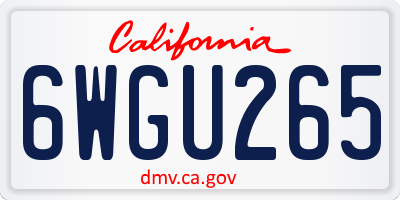 CA license plate 6WGU265