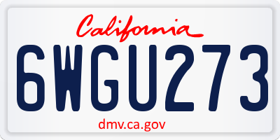 CA license plate 6WGU273