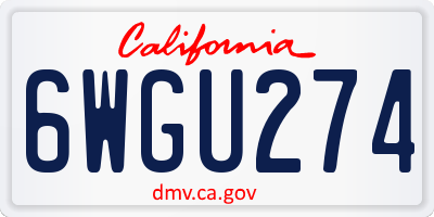 CA license plate 6WGU274