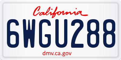CA license plate 6WGU288