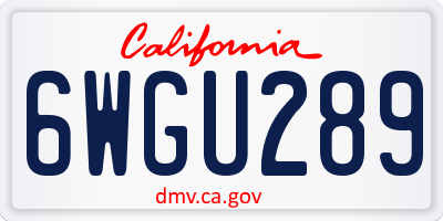 CA license plate 6WGU289