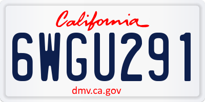 CA license plate 6WGU291
