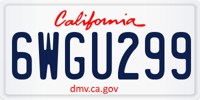 CA license plate 6WGU299