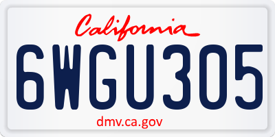 CA license plate 6WGU305